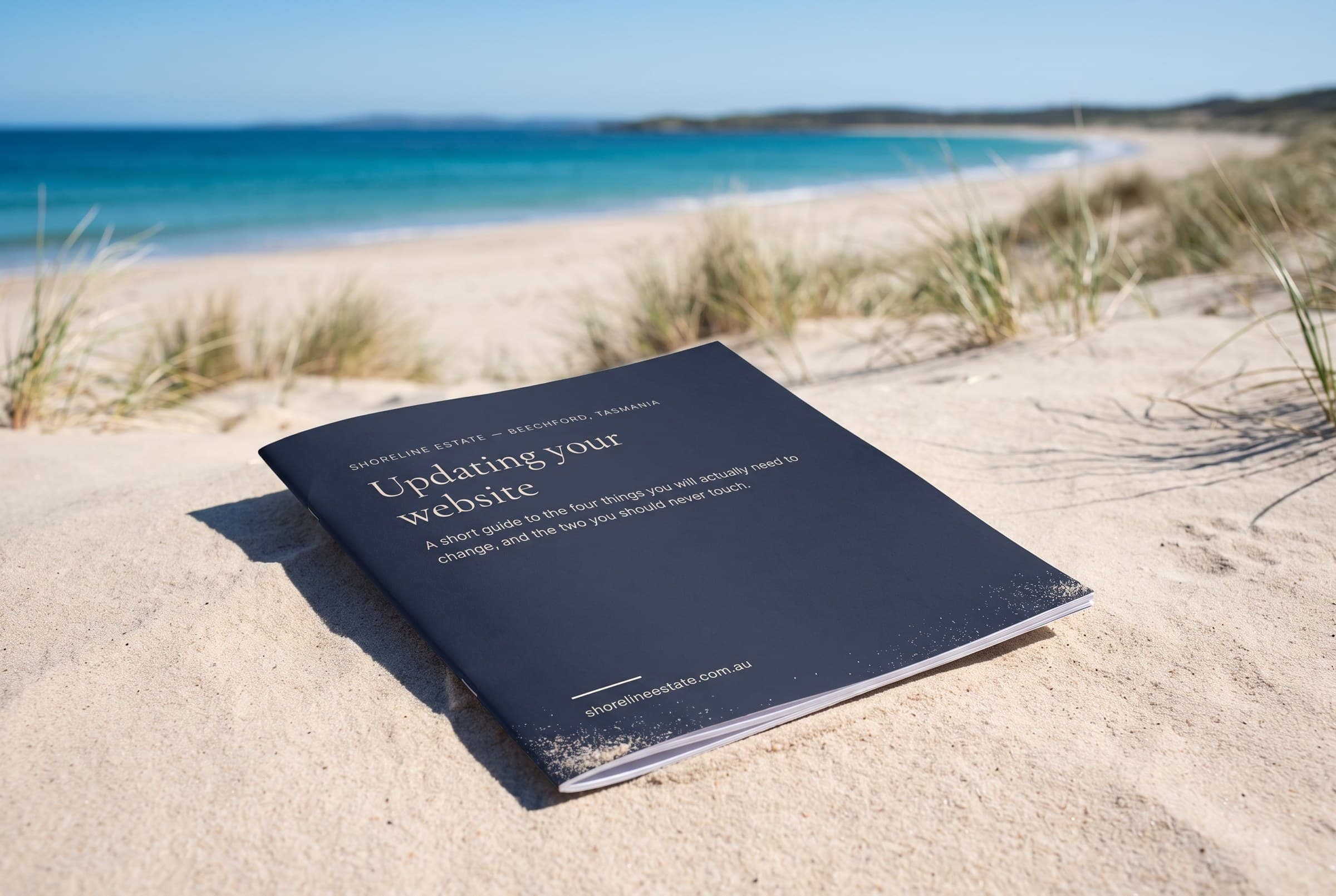 The website manual, on the sand