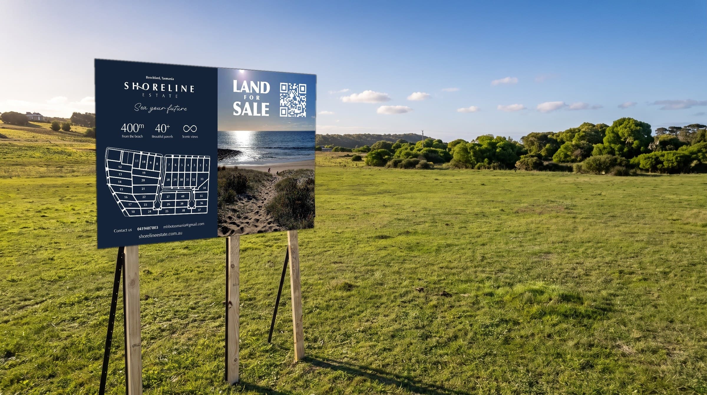 The sign installed on the land at Beechford